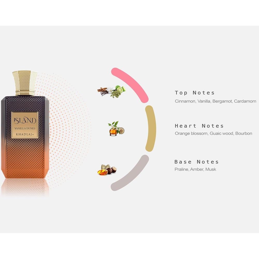 PERFUME KHADLAJ ISLAND VANILLA DUNES EXTRAIT DE PARFUM UNISEX 3.4 OZ / 100 ML - 4