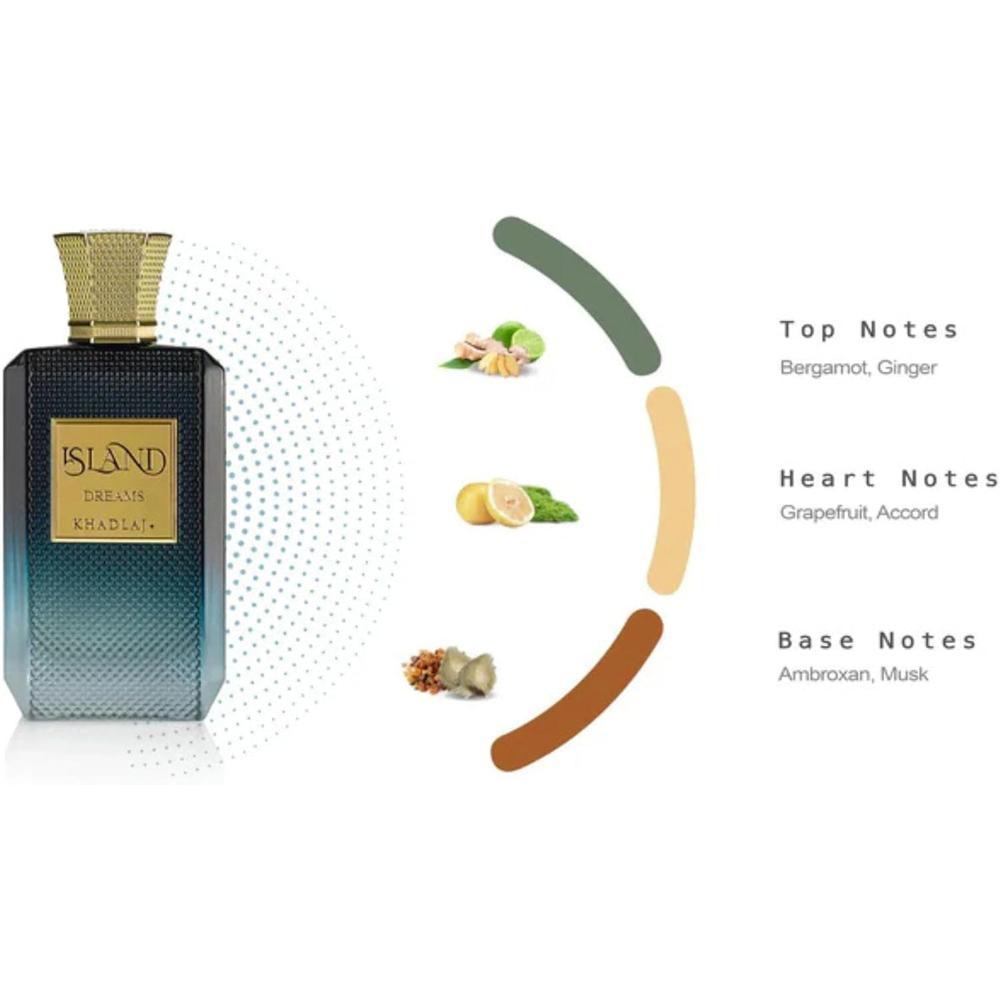 PERFUME KHADLAJ ISLAND DREAMS EXTRAIT DE PARFUM UNISEX 3.4 OZ / 100 ML - 2