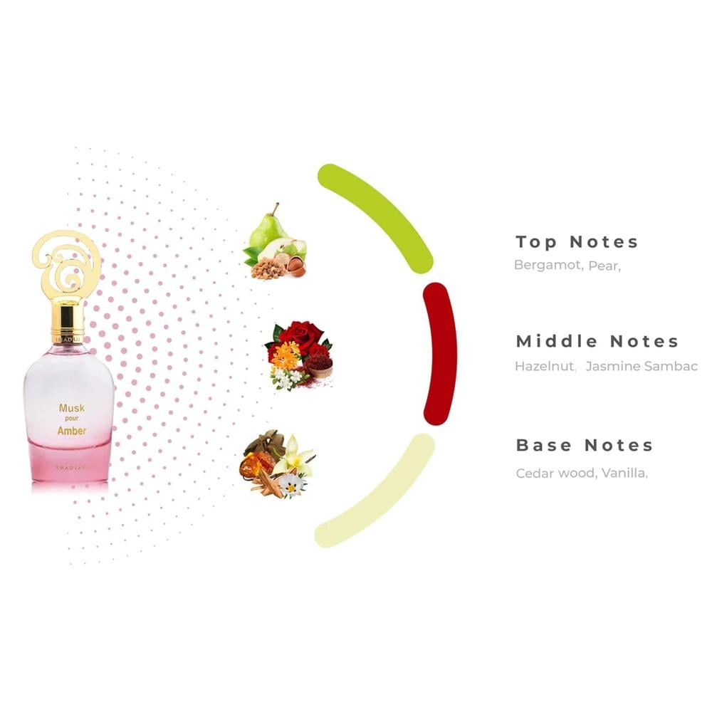 PERFUME KHADLAJ MUSK POUR AMBER EDP MUJER 3.4 OZ / 100 ML - 3