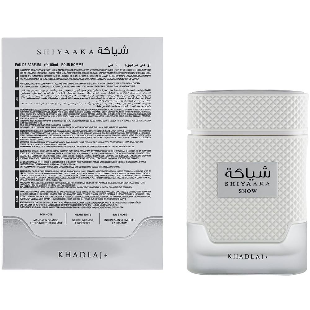 PERFUME KHADLAJ SHIYAAKA SNOW EDP HOMBRE 3.4 OZ / 100 ML - 3