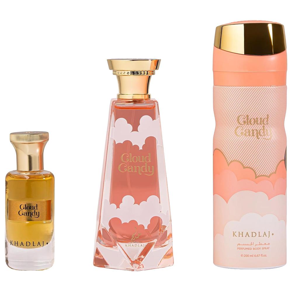 SET KHADLAJ CLOUD CANDY EXTRAIT DE PARFUM UNISEX 3 PIEZAS - 1