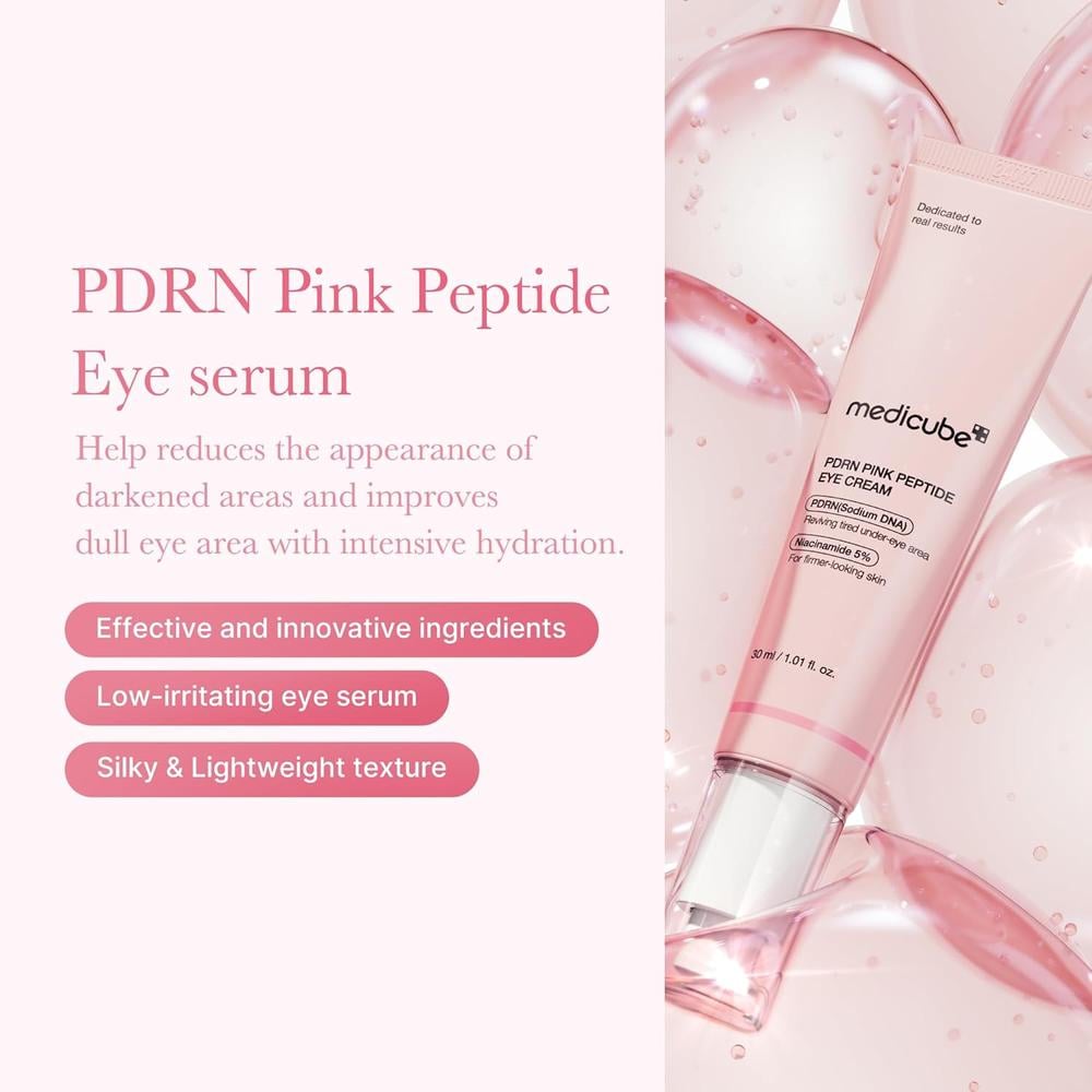 SÉRUM CONTORNO DE OJOS MEDICUBE SALMON PINK PEPTIDE EYE SERUM 1 OZ / 30 ML - 2