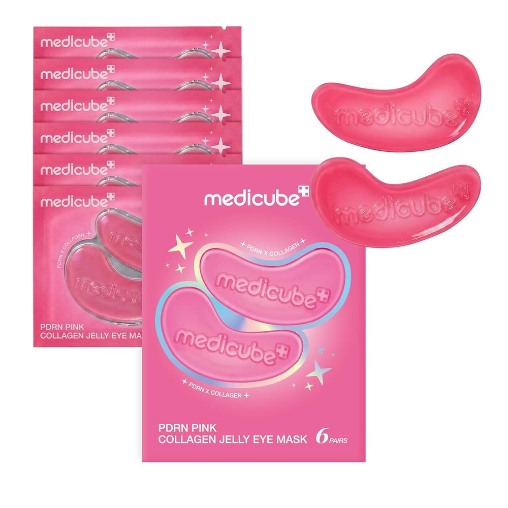 PARCHES OCULARES DE GELATINA DE COLÁGENO ROSA MEDICUBE PDRN 6 PARES - 1