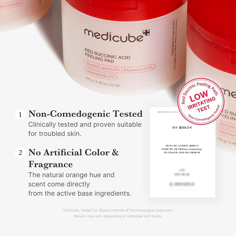 DISCOS TÓNICOS MEDICUBE RED SUCCINIC ACID PEELING PAD 70 UND - 6