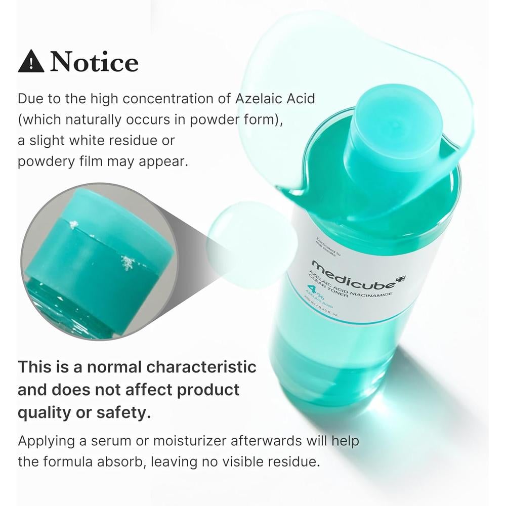 TÓNICO MEDICUBE AZELAIC ACID + NIACINAMIDE TONER 8.45 OZ / 250 ML - 6