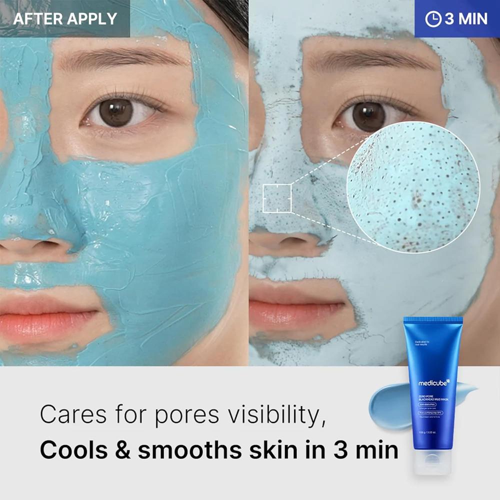 MASCARILLA MEDICUBE ZERO PORE BLACKHEAD MUD MASK 3.52 OZ / 100 G - 4