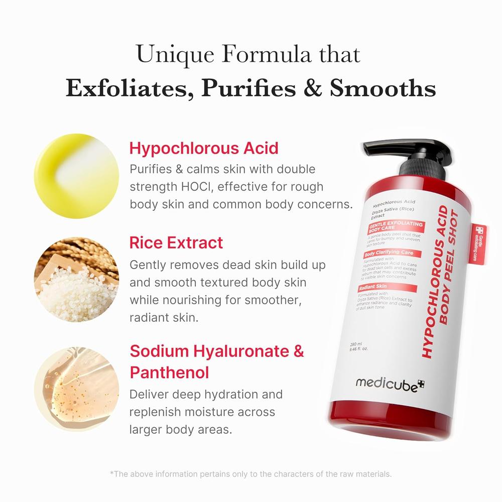SERUM EXFOLIANTE CORPORAL MEDICUBE ACIDO HIPOCLOROSO 9.46 OZ / 280 ML - 3