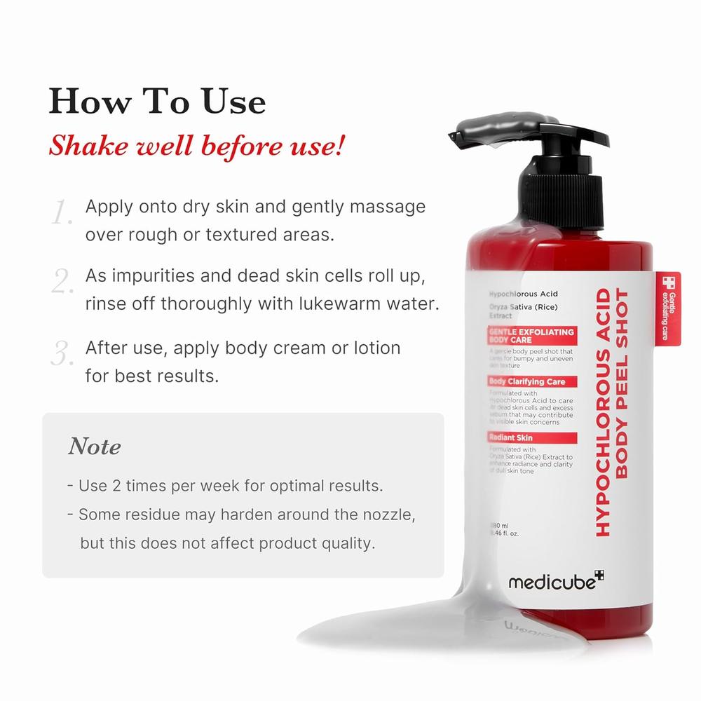 SERUM EXFOLIANTE CORPORAL MEDICUBE ACIDO HIPOCLOROSO 9.46 OZ / 280 ML - 6