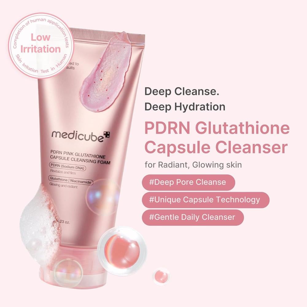 LIMPIADOR FACIAL MEDICUBE PDRN CAPSULAS DE GLUTATION ROSA 4.23 OZ / 120 G - 2