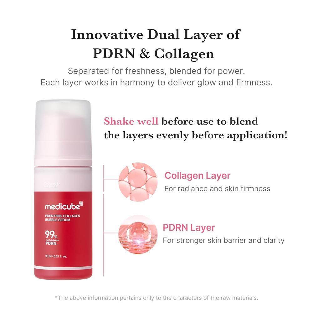 SERUM DE BURBUJAS DE COLAGENO ROSA MEDICUBE PDRN 3.21 OZ / 95 ML - 6