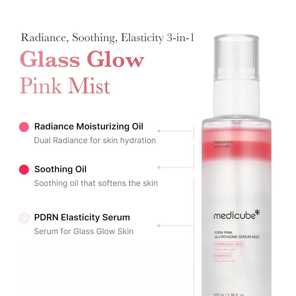SPRAY SERUM MEDICUBE SALMON PINK GLUTATHIONE SPRAY SERUM 3.4 OZ / 100 ML - 3