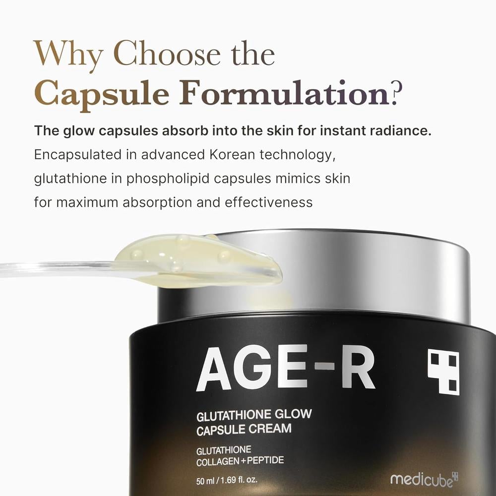 CREMA FACIAL MEDICUBE AGE-R GLUTATHIONE CAPSULE CREAM 1.7 OZ / 50 ML - 3