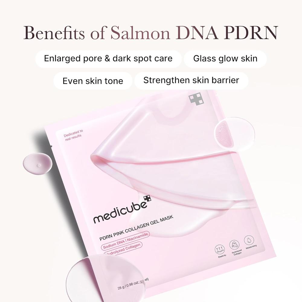 MASCARILLA MEDICUBE SALMON PINK COLLAGEN GEL MASK 0.98 OZ / 28 G - 5