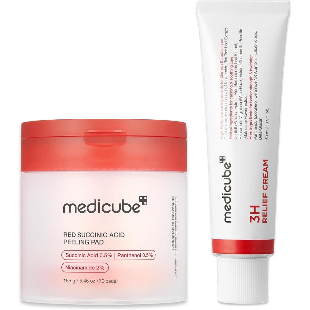 SET ALMOHADILLAS ACLARADORAS Y CREMA CALMANTE MEDICUBE 2 PZS - 1