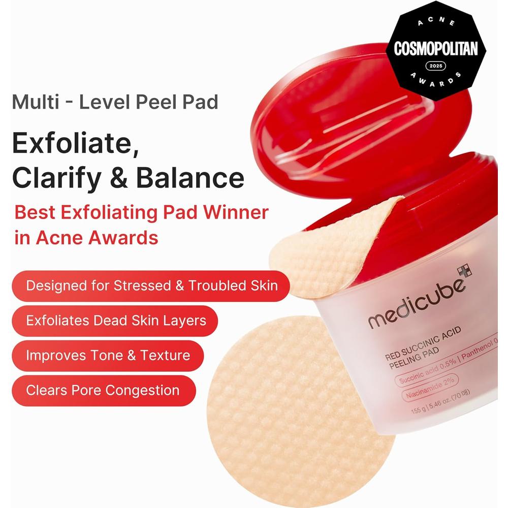 SET ALMOHADILLAS ACLARADORAS Y CREMA CALMANTE MEDICUBE 2 PZS - 2