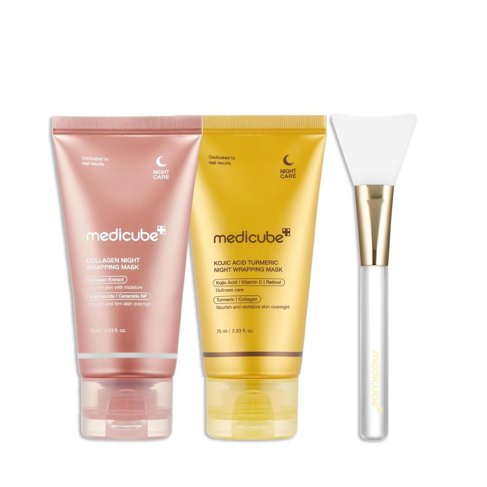 SET MASCARILLAS FACIALES NOCTURNAS MEDICUBE VIRAL GLASS GLOW 3 PZS - 1