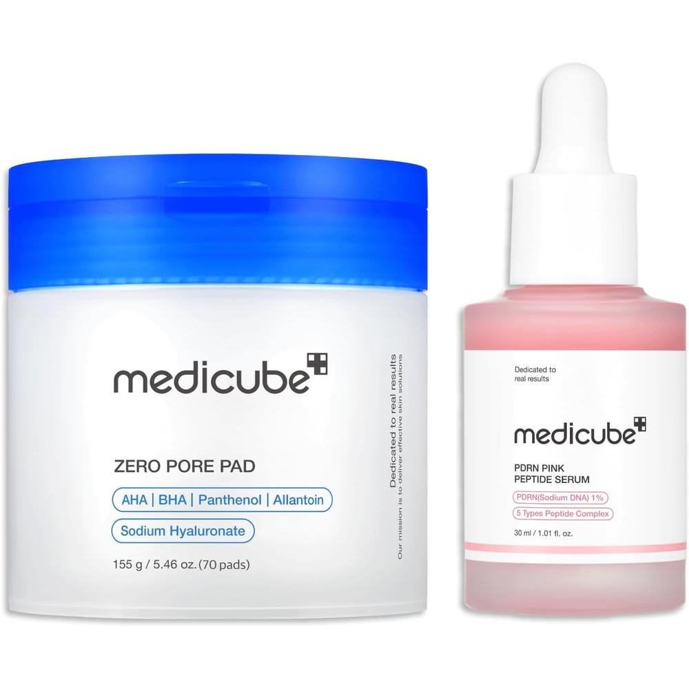 SET MEDICUBE ZERO PORE 2.0 + PDRN PINK PEPTIDE SERUM 2 PZS - 1