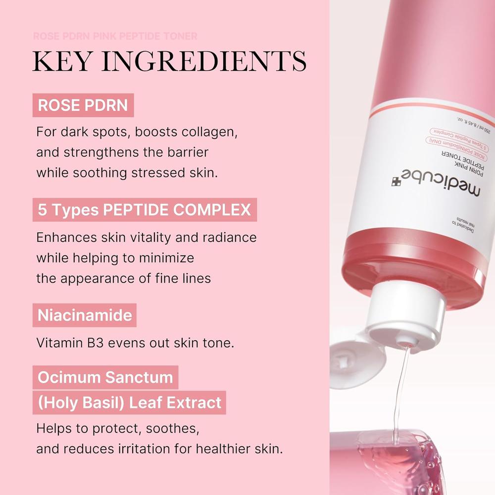 SET MEDICUBE PINK GLOW TONER + COLLAGEN GEL CREAM 3.71 OZ / 110 ML | 2 PZS - 6
