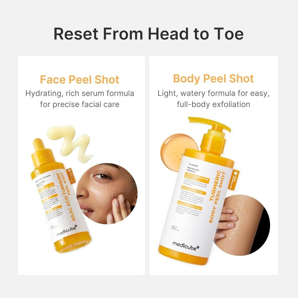 SET PEELING CURCUMA MEDICUBE ROSTRO Y CUERPO 2 PZS - 2