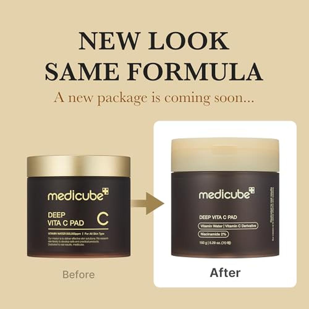 SET MEDICUBE DEEP VITA C PAD + GOLD VITA C CAPSULE CREAM - 6