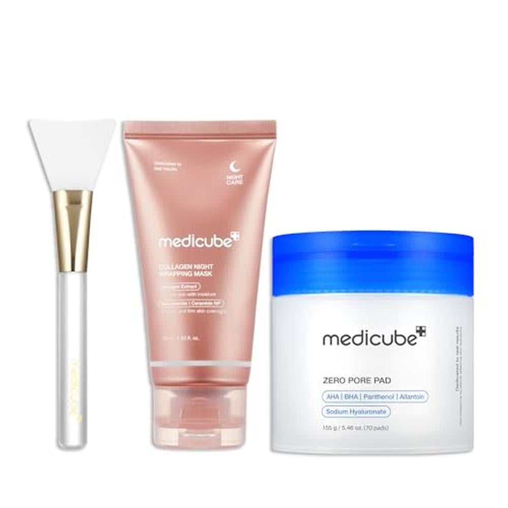 SET MEDICUBE ZERO PORE PAD + COLLAGEN NIGHT MASK 3 PZS - 1