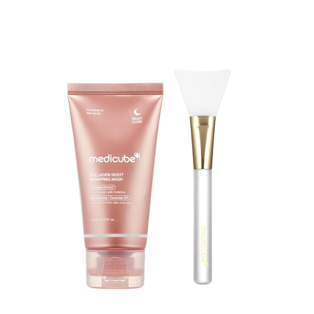 SET MASCARILLA MEDICUBE COLLAGEN NIGHT WRAPPING Y JELLY BRUSH SET 2 PZS - 1