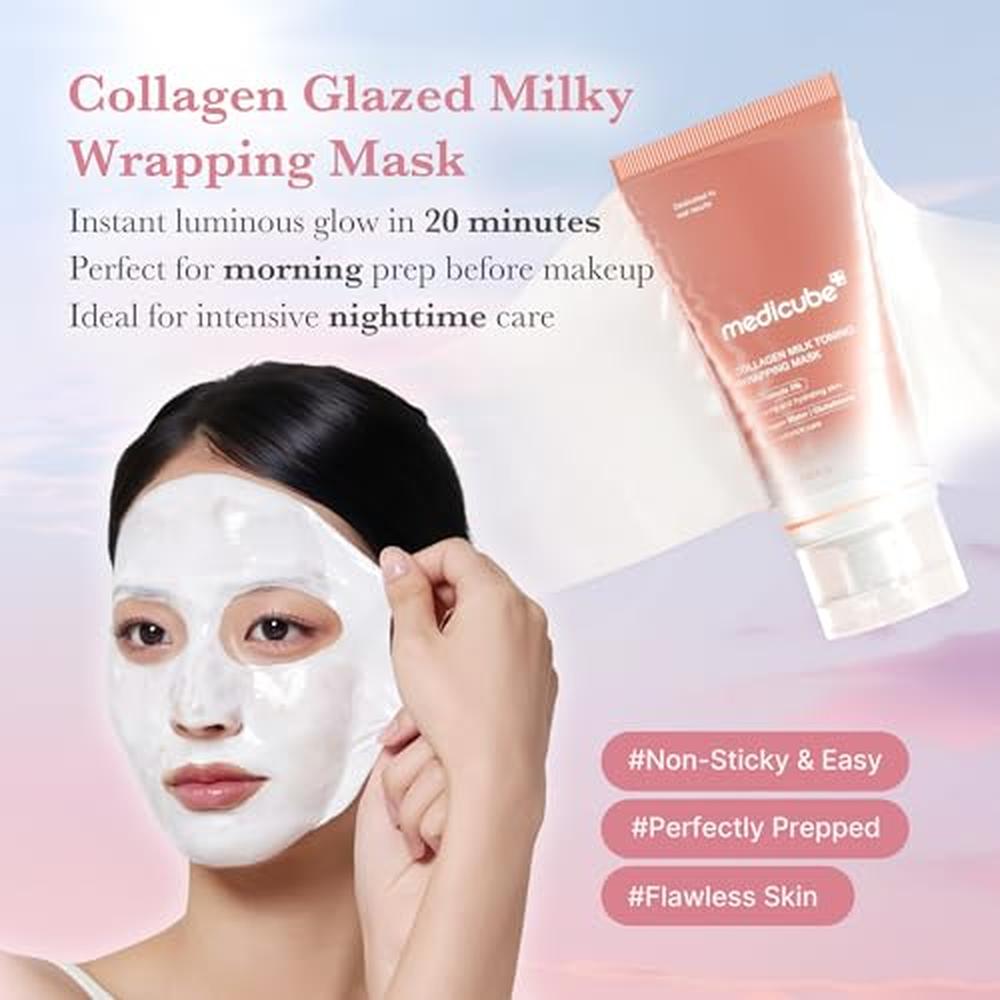 SET MASCARILLA FACIAL DE COLAGENO MEDICUBE GLASEADO Y BROCHA JELLY 2 PZS - 3