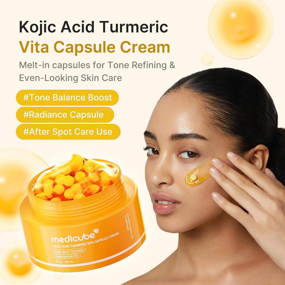 SET CREMA EN CÁPSULAS MEDICUBE ÁCIDO KÓJICO CÚRCUMA Y TXA 2 PZS - 2
