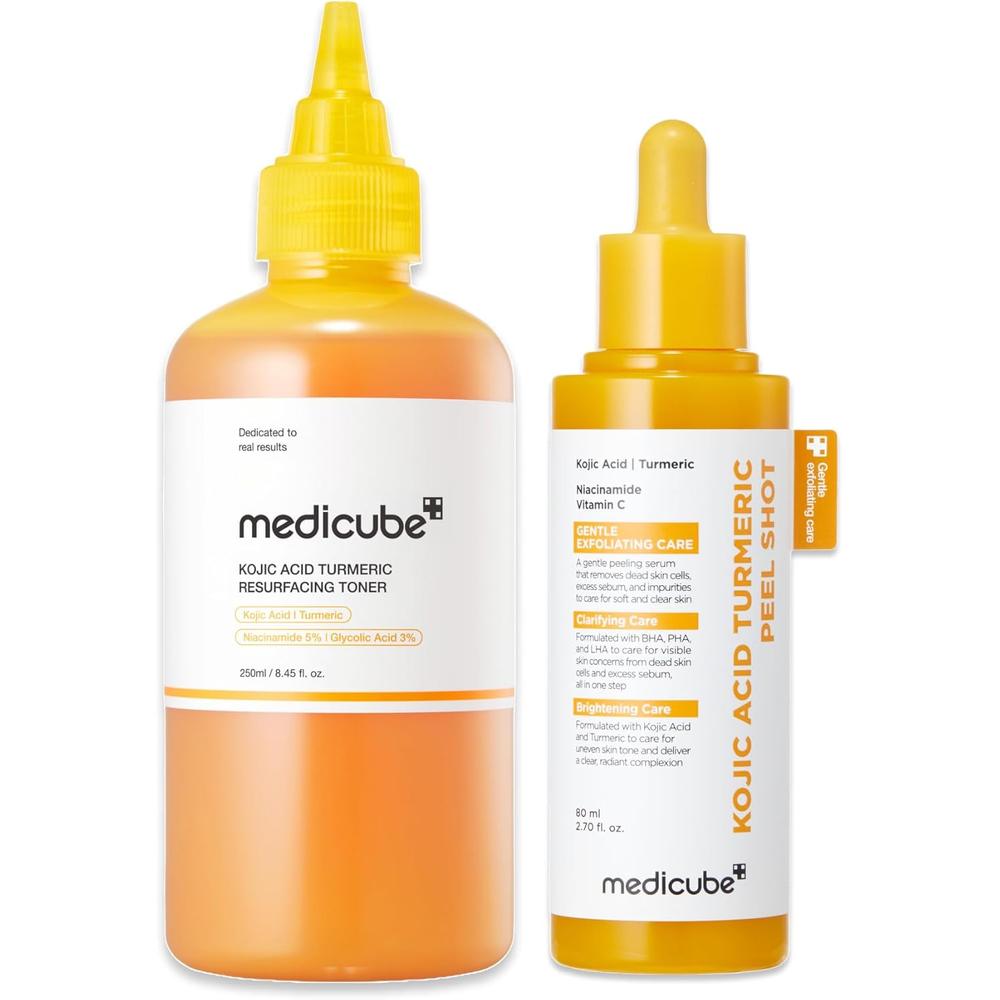 SET FACIAL MEDICUBE CON ÁCIDO KÓJICO, CÚRCUMA Y EXFOLIANTE 2 PZS - 1