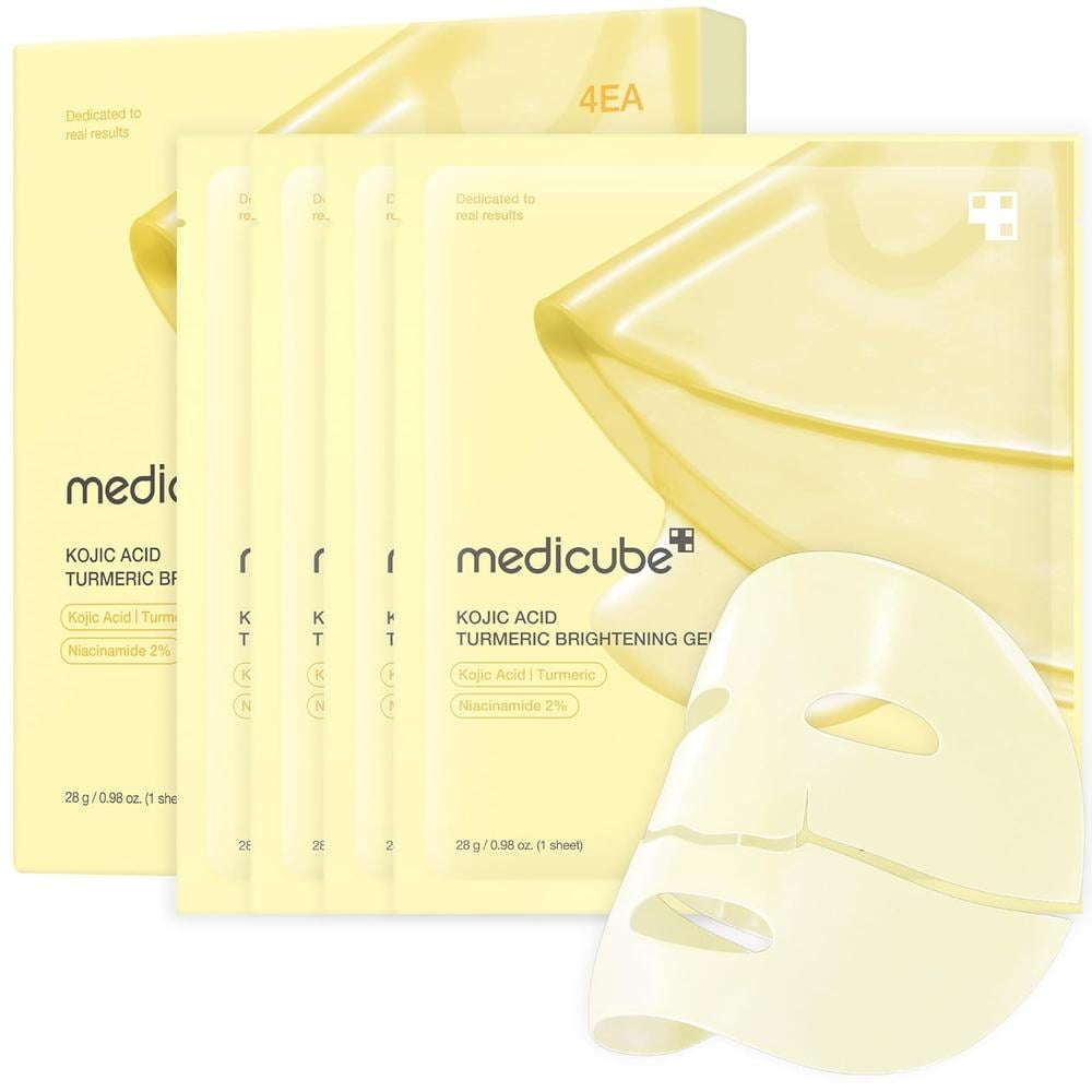 PACK 4 MASCARILLA MEDICUBE KOJIC ACID TURMERIC GEL MASK 0.98 OZ / 28 G - 1