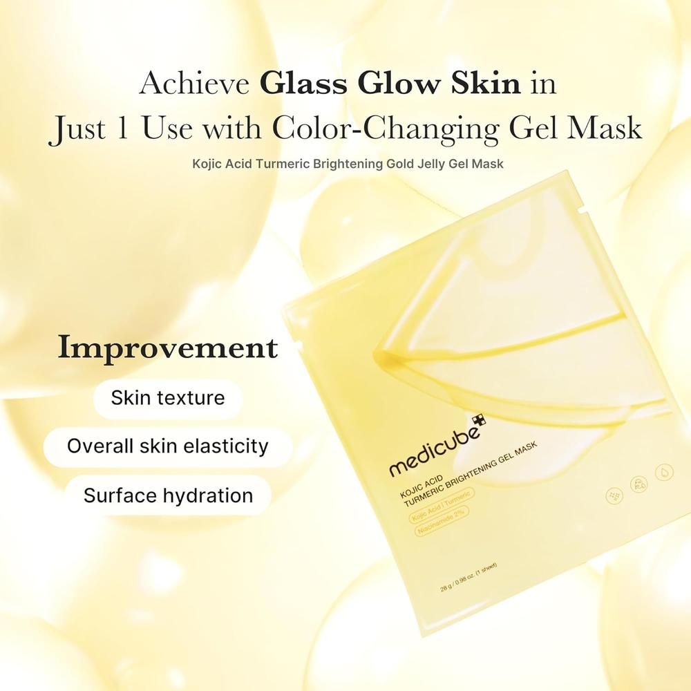 PACK 4 MASCARILLA MEDICUBE KOJIC ACID TURMERIC GEL MASK 0.98 OZ / 28 G - 5