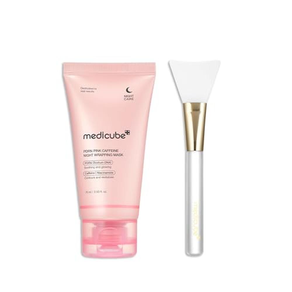 SET MASCARILLA MEDICUBE PDRN NIGHT WRAPPING MASK + JELLY BRUSH 2 PZS - 1