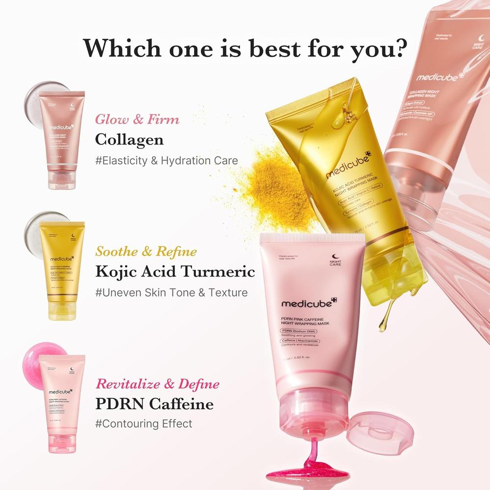 SET MASCARILLA MEDICUBE PDRN NIGHT WRAPPING MASK + JELLY BRUSH 2 PZS - 6