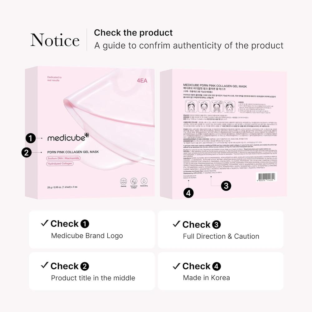 PACK 4 MASCARILLA MEDICUBE SALMON PINK COLLAGEN GEL MASK 0.98 OZ / 28 G - 2