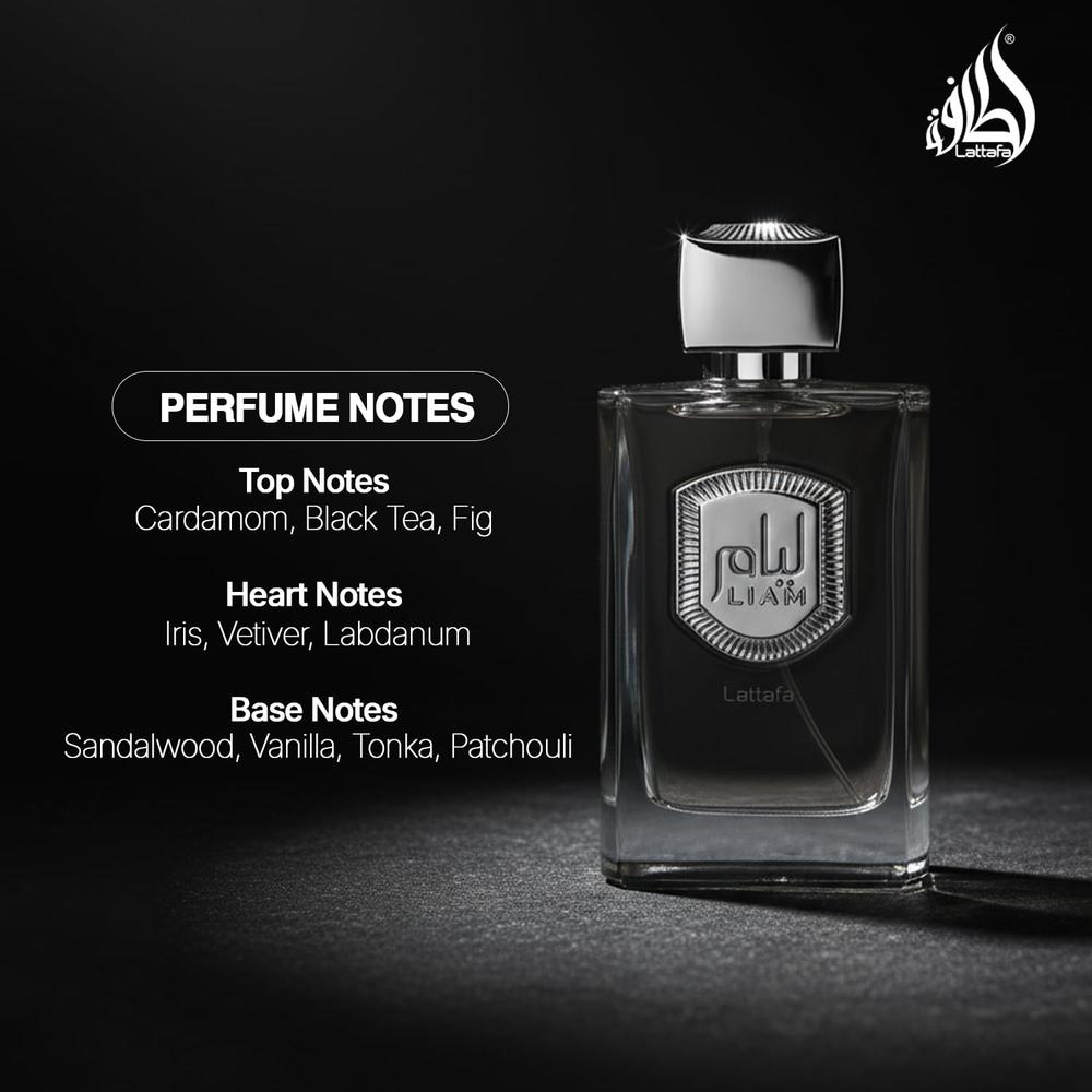 PERFUME LATTAFA LIAM GREY EDP UNISEX 3.4 OZ / 100 ML - 4