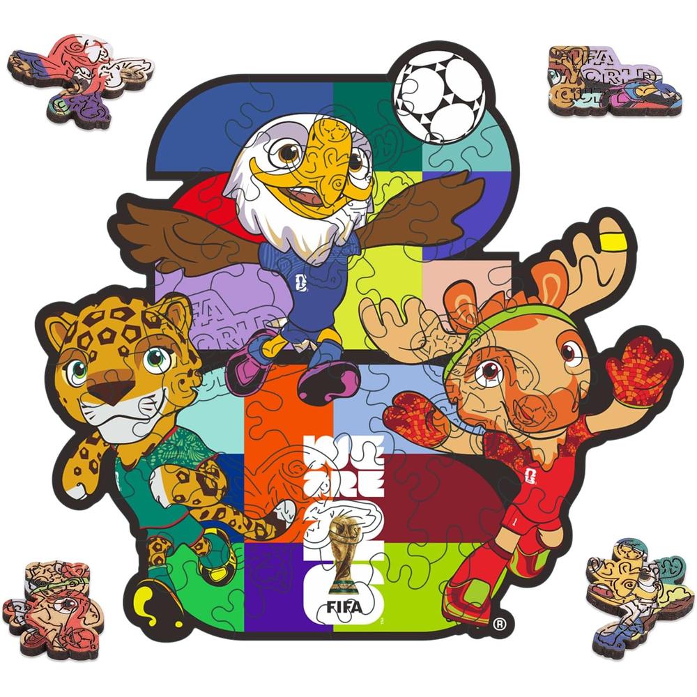 ROMPECABEZAS BOLSILLO FIFA WORLD CUP 2026 MASCOTAS 26 PCS - 1
