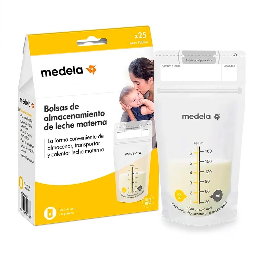 25 BOLSAS ALMACENAMIENTO LECHE MATERNA 180 ML - MEDELA - 1