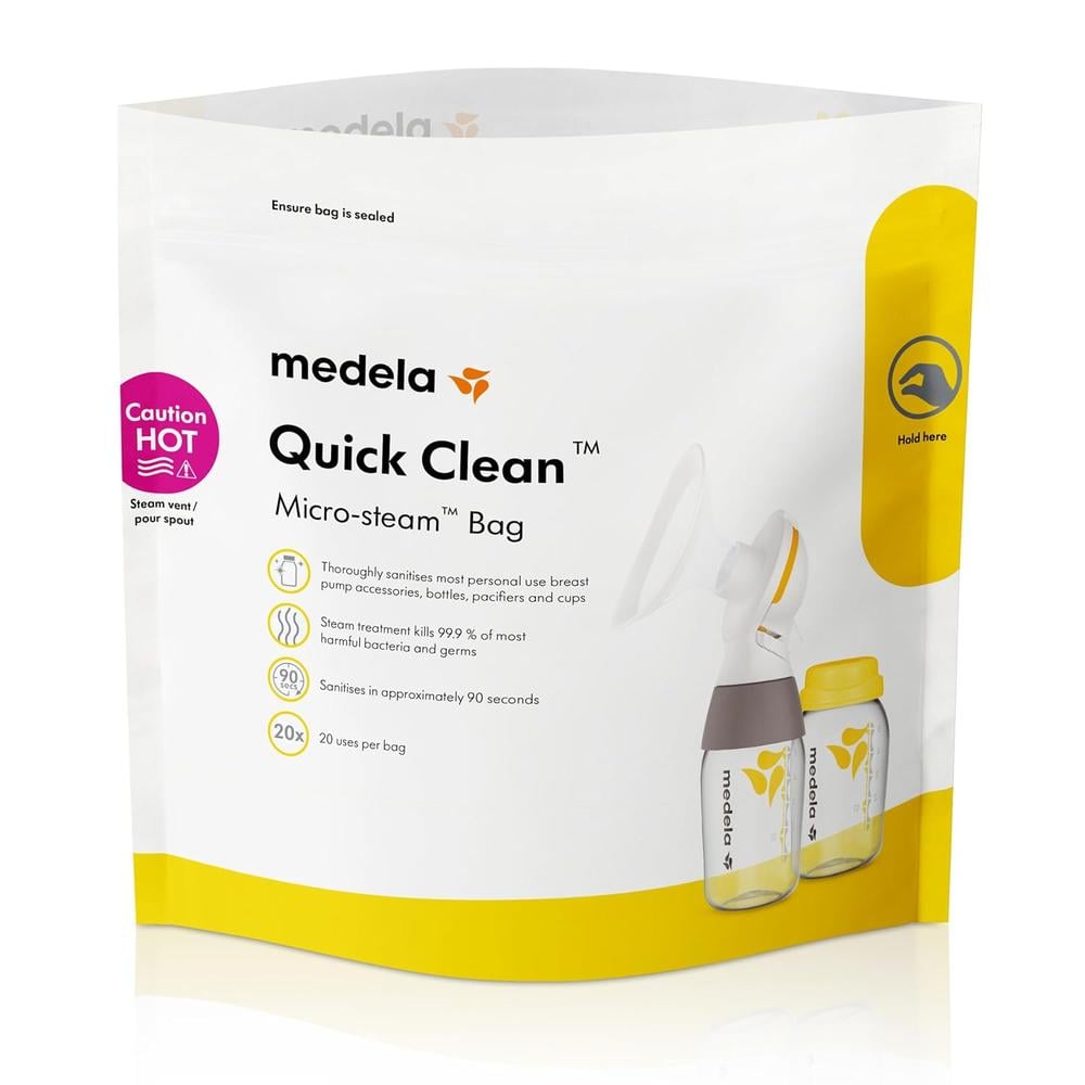 5 BOLSAS ESTERILIZADORAS PARA MICROONDAS - MEDELA QUICK CLEAN - 1