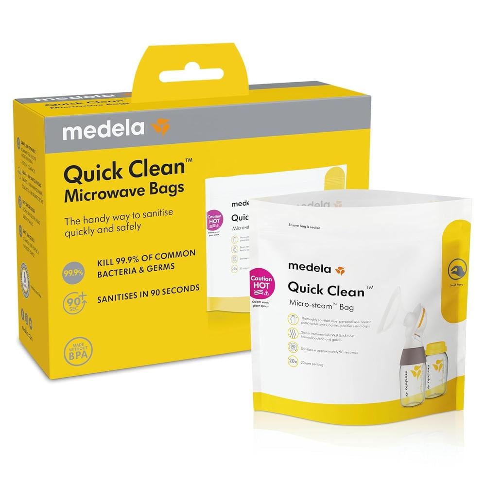 5 BOLSAS ESTERILIZADORAS PARA MICROONDAS - MEDELA QUICK CLEAN - 2