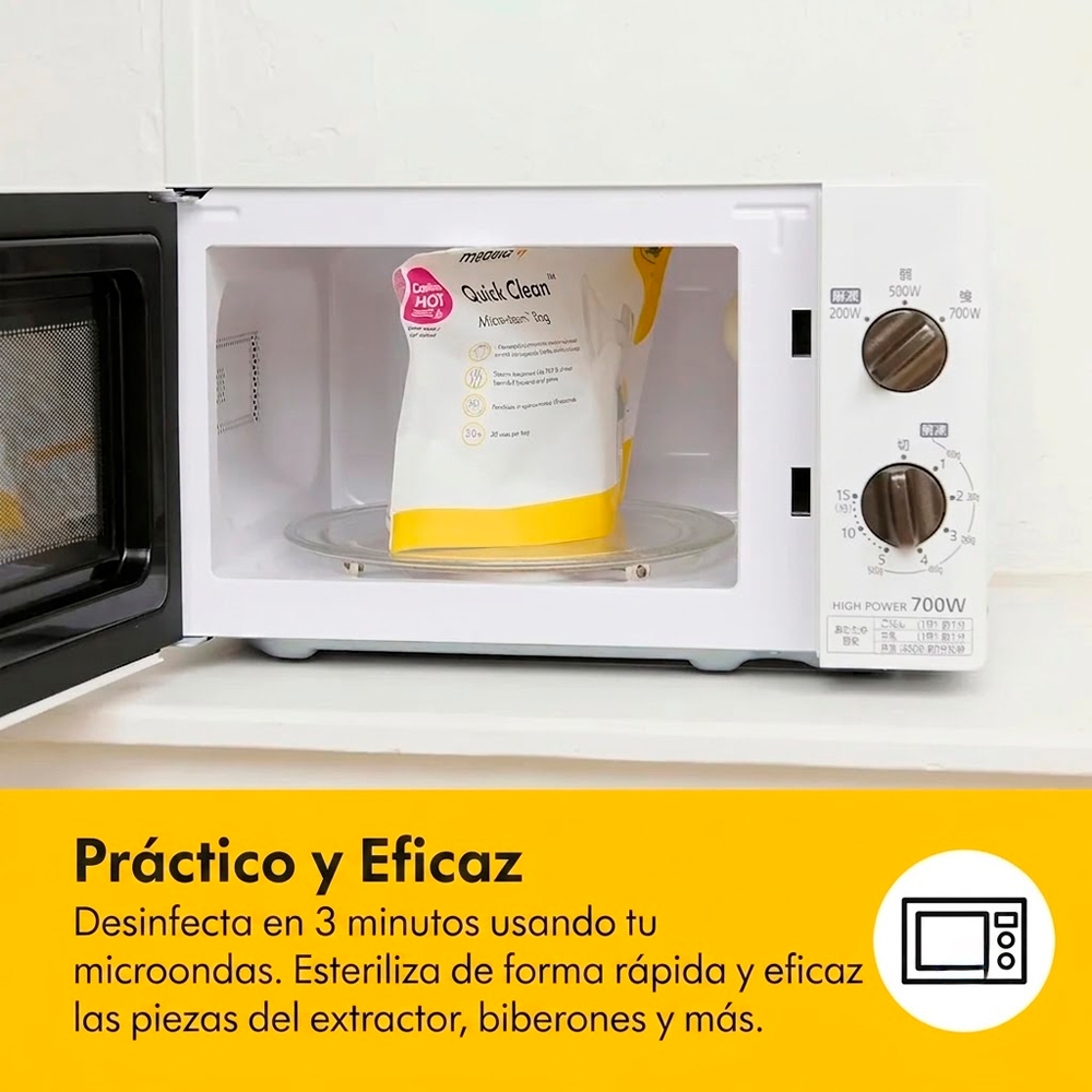 12 BOLSAS ESTERILIZADORAS MICROONDAS - MEDELA QUICK CLEAN - 4