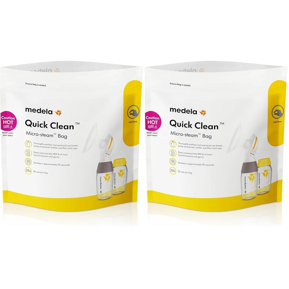 10 BOLSAS ESTERILIZADORAS MICROONDAS - MEDELA QUICK CLEAN - 1