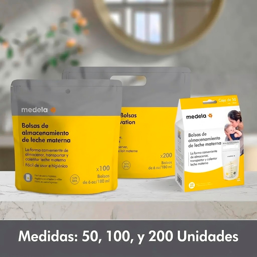 100 BOLSAS ALMACENAMIENTO LECHE MATERNA 170 ML - MEDELA - 6