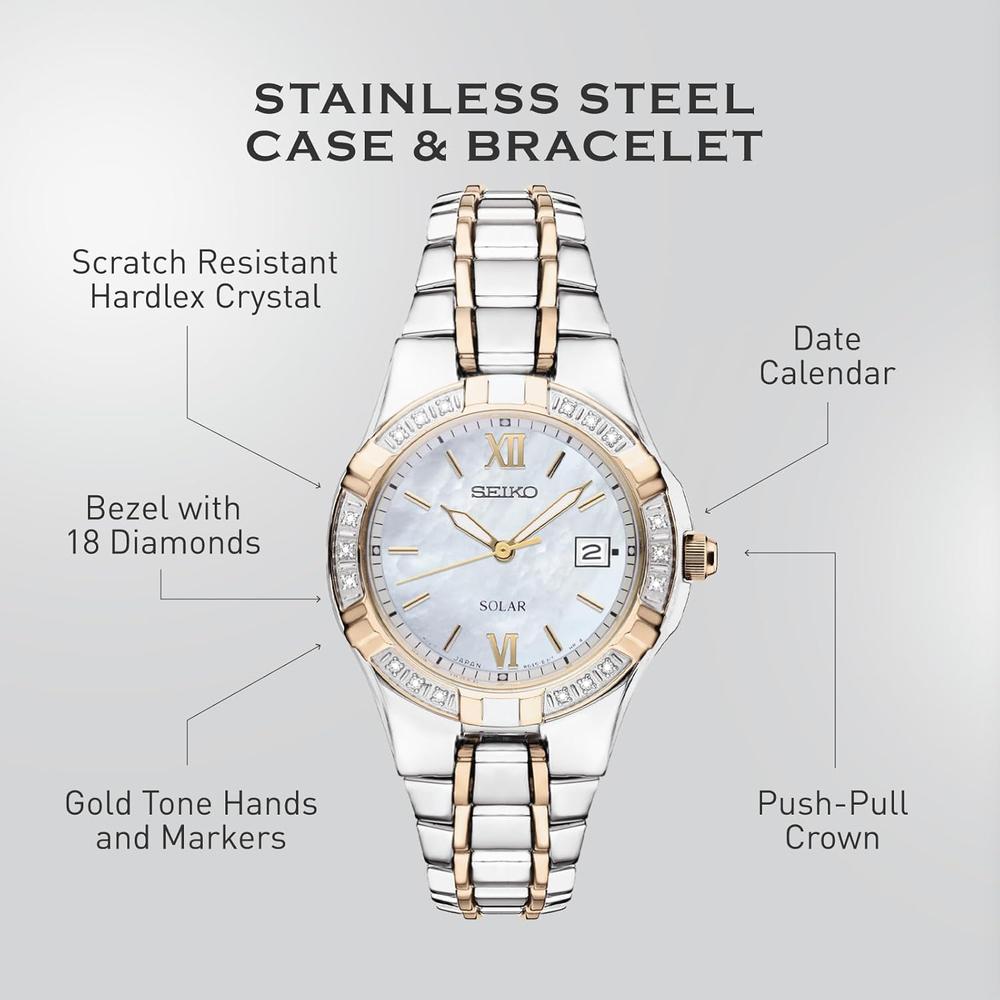 RELOJ SEIKO SUT068 SOLAR DIAMANTES PARA MUJER | MULTICOLOR - 5