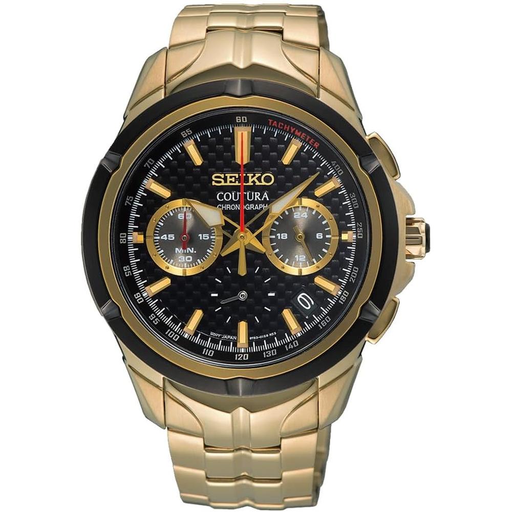 RELOJ SEIKO SSB440 COUTURA CRONÓGRAFO DE CUARZO PARA HOMBRE | NEGRO/ DORADO - 1