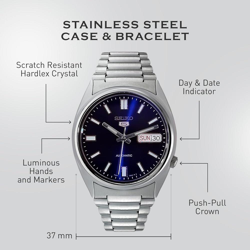 RELOJ SEIKO 5-7S AUTOMÁTICO ELEGANTE PARA HOMBRE | AZUL ELÉCTRICO - 5