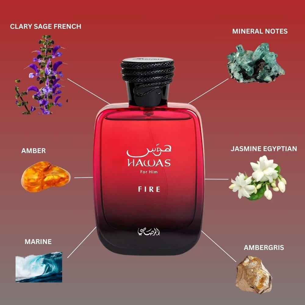 PERFUME RASASI HAWAS FIRE EDP HOMBRE 3.4 OZ / 100 ML - 5