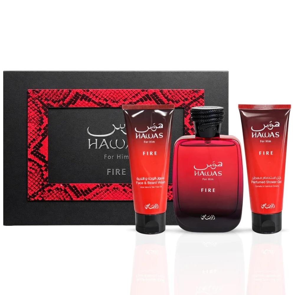 SET DE REGALO RASASI HAWAS FIRE HOMBRE 3 PZS - 1
