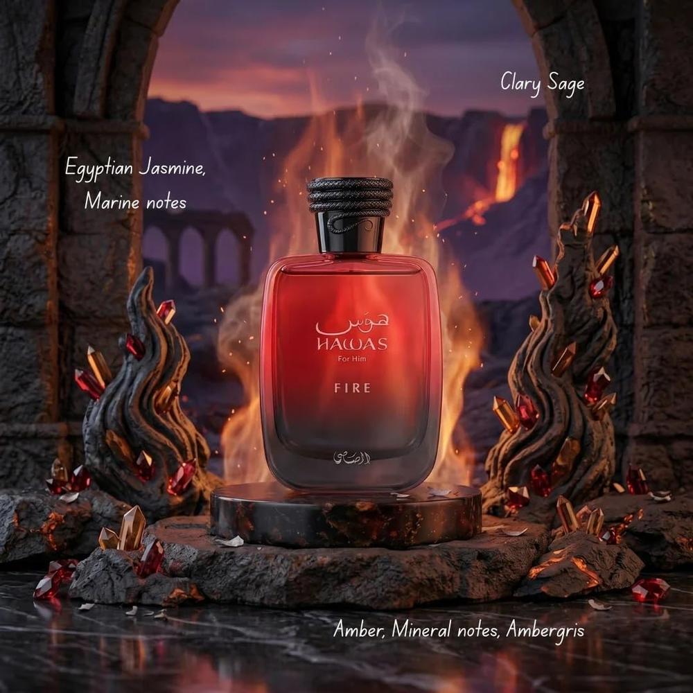 SET DE REGALO RASASI HAWAS FIRE HOMBRE 3 PZS - 5
