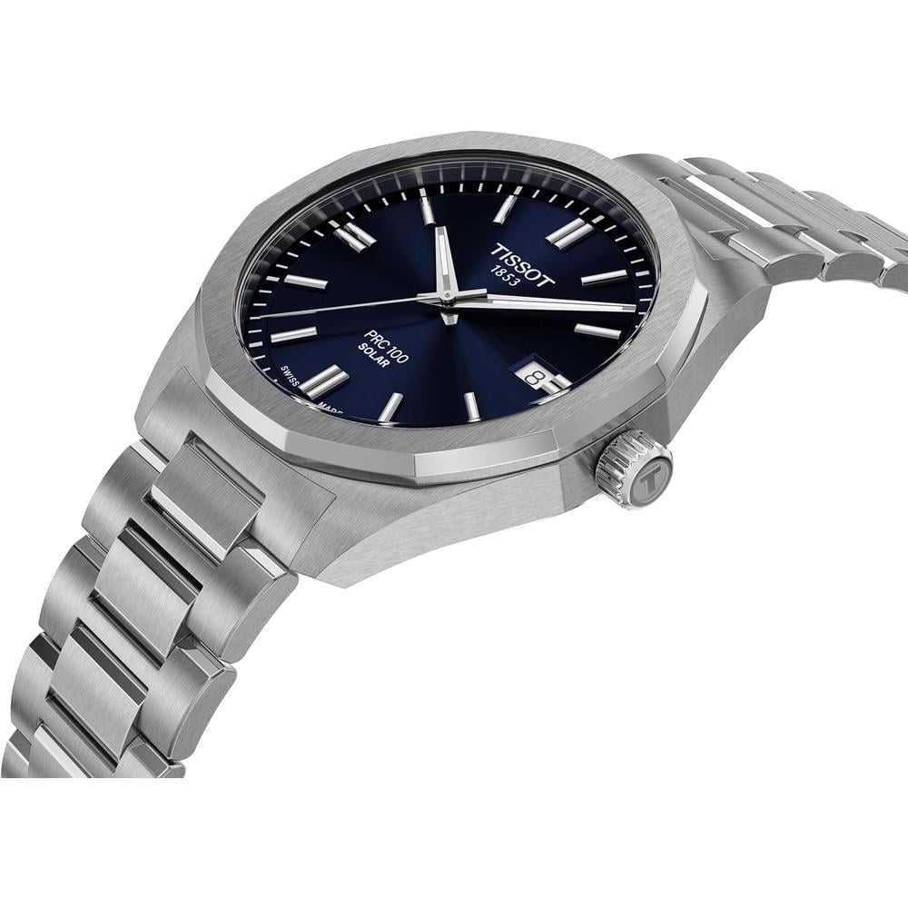 RELOJ TISSOT PRC 100 SOLAR PARA HOMBRE SILVER BLUE - 4