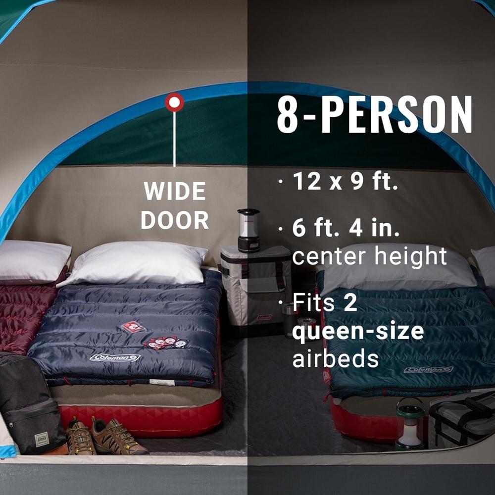 TIENDA DE CAMPAÑA COLEMAN SKYDOME PFAS FREE 8 PERSONAS VERDE - 2
